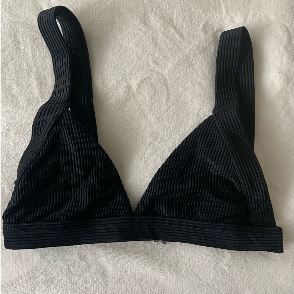Frankie’s Bikinis Ribbed Top - Black - Size Small